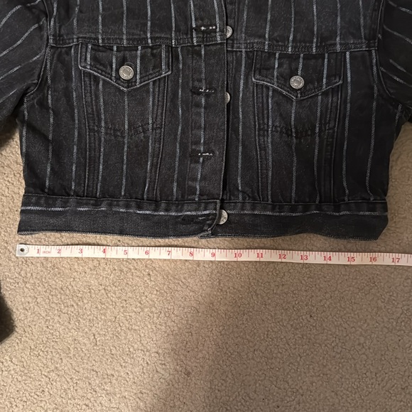 PacSun Black and White Stripe Jean Jacket - Picture 6 of 9